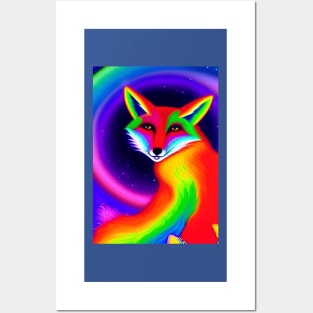 BEAUTIFUL RAINBOW FOX Posters and Art